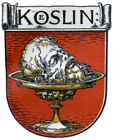 Herb miasta od XV w. do 1938 r. z misą św. Jana.