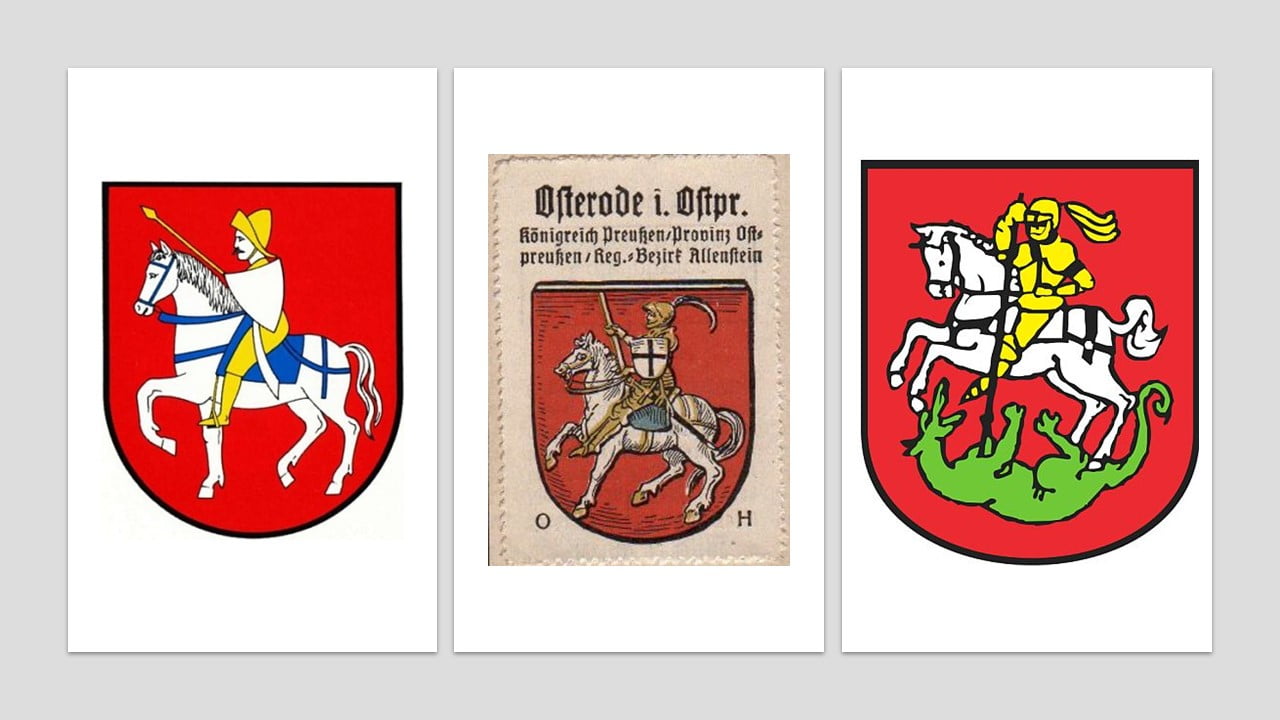 Herby Ostródy / Osterode in Ostpreußen źródło: Heraldry of the world