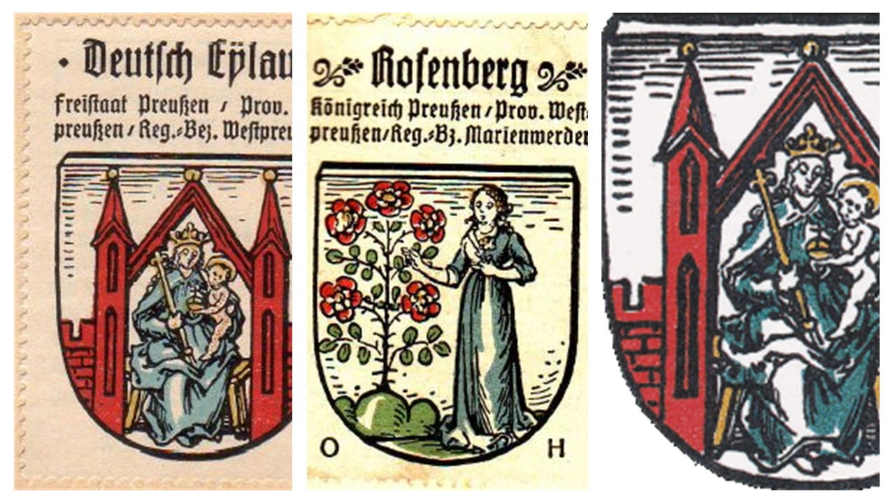 herby Iławy / Deutsch Eylau źródło: https://www.heraldry-wiki.com